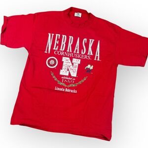 Galt Sand Nebraska Cornhuskers T-Shirt Mens Large Red Vintage 90s Graphic‎ Tee
